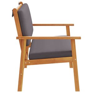 Banco de Jardín de Madera Maciza de Acacia Antracita con Cojín, Bancos para Patio - Product Image 4