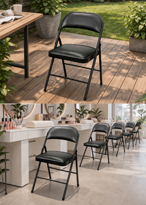 Chaise de restaurant moderne pliable et légère en métal avec siège en cuir PU Lumetal S6605 pour la restauration, l'hôtellerie, l'éducation et l'usage commercial - Product Image 3