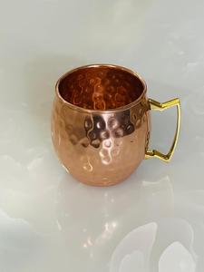 Juego de 4 Tazas de Cobre Sólido Martillado Más Vendidas, con Asas Únicas de Latón, Diseño Moderno Hecho a Mano, Personalizable, Precio Bajo - Product Image 1