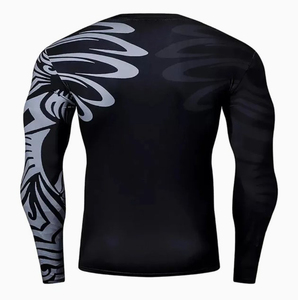 Custom High Quality Heat-Transfer Printed Short Sleeve Rash Guard Set Quick Dry Plus Size Gym <b>Compression</b> <b>Shirt</b> <b>Men</b> - Product Image 2