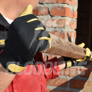 Gants de moto en cuir noir, longueur poignet, doublure en fausse fourrure, thermiques, style sportif pour l'hiver et les activités de plein air - Product Image 6