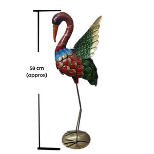 Meilleures ventes : Grand ensemble de 2 grues indiennes en fer peintes, décoration sur le thème de l'avifauna pour balcons, jardins et espaces ouverts, à prix de gros - Product Image 6