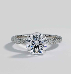 Luxury 925 Sterling Silver <b>Iced</b> Out Hip Hop Jewelry Round Brilliant Cut Diamond Engagement <b>Ring</b> for Womens - Product Image 1