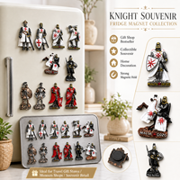 Autocollant de réfrigérateur commémoratif du tourisme européen, chevalier, soldat, armure lourde, aimant tridimensionnel, autocollant de réfrigérateur