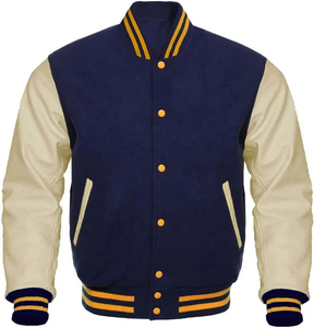 Logo personnalisé col montant polaire respirant Baseball Letterman Varsity Jacket hommes Vintage vierge confortable - Product Image 4