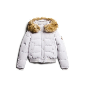Unisex Navy Blue Puffer <b>Jacket</b> with <b>Fur</b> <b>Hood</b> Down Filled Windproof Quick Dry Casual Winter Wear Regular Length Regular Fit - Product Image 5