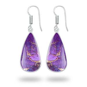 Pendientes Colgantes Clásicos y Elegantes con Turquesa Morada en Varias Formas, Ideales para Regalos de Compromiso, Fiesta o Aniversario - Product Image 4
