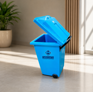 2026 Green Rectangular Wheeled Waste Bin With Lid Indoor <b>Outdoor</b> Recycling Use Modern Luxury Style Fiberglass Material - Product Image 2