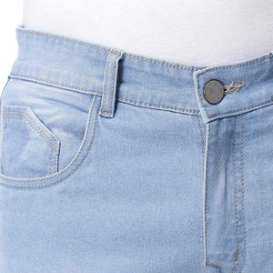 Men's Super Light Blue Skinny Jeans <b>Bleached</b> Wash Denim Pants Elastic Stretch Casual Trousers Summer Thin Breathable Male Jean - Product Image 5