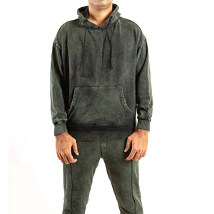 Última Versión, Nuevo, en Tendencia, Chándal con Capucha para Hombre, Lavado Ácido, Talla Grande, Color Sólido, Invierno, Casual, Alta Calidad, Cómodo - Product Image 3