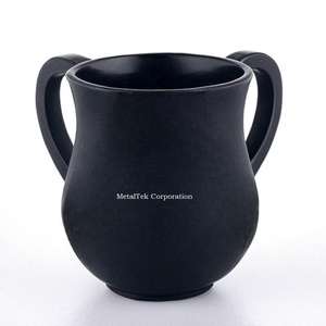 Elegante taza de resina polivinílica Netilat Yadayim colores vibrantes manijas dobles para Judaica ritual judío lavado de manos perfecto para Shabat - Product Image 4