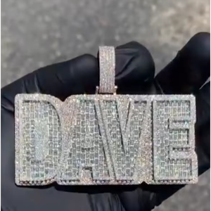 Colgante de Moissanita con Corte Brillante Redondo Estilo Hip Hop, Directo de Fábrica, Plata de Ley 925, Chapado en Oro de 18K, Joyería Fina Personalizada - Product Image 1