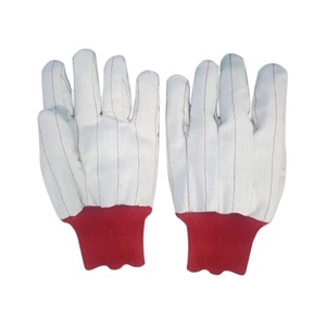 100% toile de coton 24 OZ Double Palm Hot Mill Gants Gants de travail chauffants Red String Knitted Wrist Style Wholesale in TX (USA) - Product Image 1