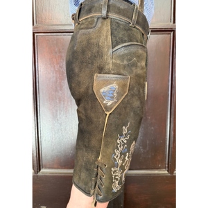 Custom Men's Genuine <b>Leather</b> Bavarian Lederhosen <b>Shorts</b> Solid Embroidered Eco-Friendly OEM Wholesale - Product Image 3