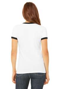 เสื้อยืดคอกว้างลายทางทรงเข้ารูป น้ำหนัก 180 กรัม พิมพ์โลโก้ตามสั่ง แฟชั่นล่าสุดสำหรับผู้หญิง คุณภาพสูง เป็นมิตรกับสิ่งแวดล้อม สวมใส่สบาย - Product Image 3