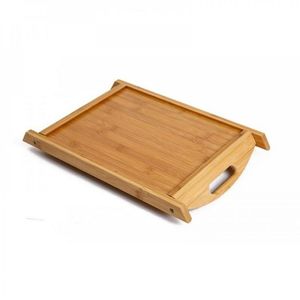 Plateau de service en bois élégant de la collection hôtelière, design moderne et contemporain, forme ovale, personnalisable pour le service en chambre professionnel - Product Image 5