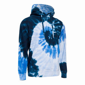 Sweats à capuche tie-dye sur mesure pour hommes, basiques surdimensionnés en coton mélangé, style streetwear. - Product Image 4
