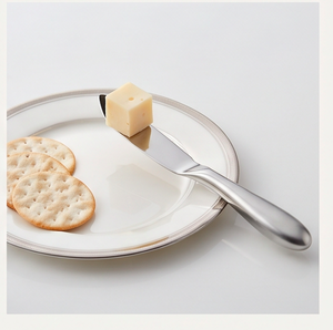 Couteau à fromage en acier inoxydable, lame plate à pointe ronde en métal argenté, compatible lave-vaisselle, pour la cuisine et la maison - Product Image 4