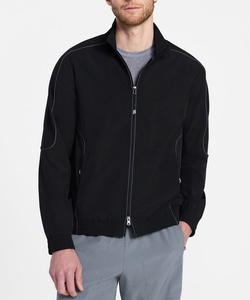 <b>Men's</b> <b>Bomber</b> <b>Jacket</b> Stand Collar Back Neck Logo Waterproof Quick Dry Windproof Breathable 100% Polyester Casual Winter Outerwear - Product Image 2