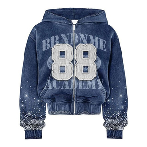 Sudadera con Capucha de Algodón y Forro Polar de Alta Calidad, Personalizada con Pedrería, 400gsm, para Hombre, Corte Regular, Logotipo Serigrafiado y Bordado, Ropa Urbana - Product Image 5