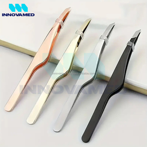 แหนบดึงขนคิ้วสแตนเลสแบบเฉียง รุ่นใหม่ OEM ODM เครื่องมือแต่งหน้าความแม่นยำสูง ทนทาน น้ำหนักเบา - Product Image 5