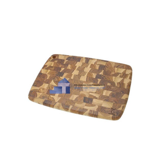 Handmade Wooden Cutting Board Rectangular Kitchen Chopping Block Natural Wood Grain Pattern - Product Image 5