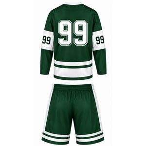 Conjunto de Hockey sobre Hielo Sublimado Verde Oscuro para Hombre, Jersey y Pantalones Cortos de Poliéster a Rayas, Uniforme Deportivo de Alto Rendimiento, Ropa para Juego en Equipo - Product Image 2