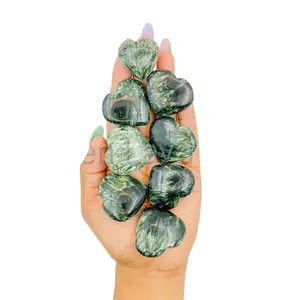 Природный Серафинит в форме сердца, исцеляющий кристалл кварца, высокое качество, оптовая продажа, опт, свободный драгоценный камень, семь чакр рейки, религиозный