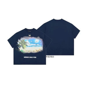 T-shirt unisexe sportif en coton Dobby 250 GSM, 100 % coton, imprimé léopard, écologique, séchage rapide, logo frontal - Product Image 5