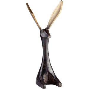 Sculpture de cerf noir faite à la main, décoration de table contemporaine, figurine artistique pour salon - Product Image 3