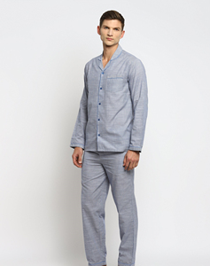 <b>Mens</b> Modal Pajama Set Silky Soft Long Sleeve Button Shirt <b>Pants</b> Comfortable Nightwear Home <b>Lounge</b> Suit Wholesale - Product Image 3