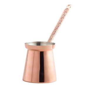 Traditional Handcrafted Brass Turkish <b>Coffee</b> Pot With Long Wooden Handle Vintage Engraved Cezve Ibrik For Stovetop Arabic Greek - Product Image 6