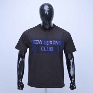 Premium Quality With Custom logo <b>Black</b> Front graphic boxing tee Printing Cotton Shorts Sleeves With Round neck T-<b>Shirt</b> For Mens - Product Image 1