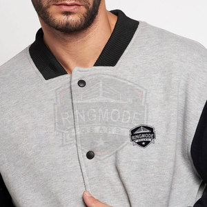 Veste d'hiver en laine respirante et écologique de qualité supérieure, personnalisable avec logo, col montant, positionnement frontal, manches longues, style Letterman - Product Image 6