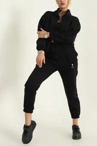 Pantalon long 2-en-1 pour femme, taille basse élastique, poches latérales, respirant, polyester/coton, style décontracté automne - Product Image 4