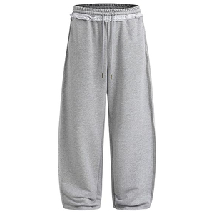 Pantalon de survêtement unisexe ample à jambe large, coupe décontractée, style streetwear, impression de logo personnalisé, broderie, fournisseur OEM - Product Image 3