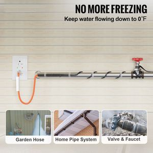 Cavo Autoriscaldante da 15FT 5W/FT per Tubi, Protezione Antigelo per Tubature Idriche, Coperta Termica e Riscaldatore - Product Image 1