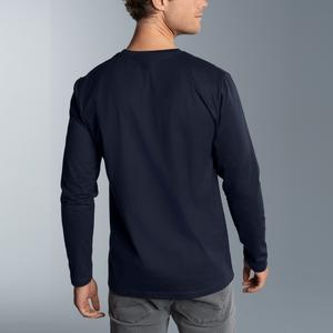 Camiseta de Manga Larga con Cuello Redondo para Hombre, Logotipo Personalizado en la Parte Delantera, 100% Algodón Tejido, Ecológica, de Secado Rápido, Tela de 220g, Corte Regular Informal - Product Image 3