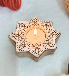Nordic Star Shape Wooden Candle Holder Handmade <b>Tea</b> Light Candle <b>Stand</b> Home Decoration Christmas - Product Image 4