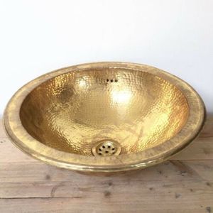 Premium Brass Wash <b>Basin</b> Handmade Bathroom Vanity Sink Luxury Countertop Design For Modern Home Decoration - Product Image 3