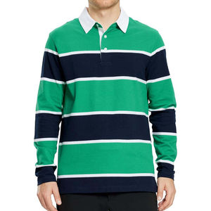 Camisetas de Rugby Clásicas de Manga Larga de Poliéster y Algodón, Logotipo Bordado Personalizado, Estilo Retro con Rayas, Ropa de Equipo de Fútbol para Camisetas Polo - Product Image 3