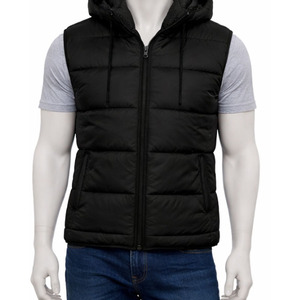Chaleco Acolchado para Hombre de Alta Calidad con Logotipo Personalizado, con Capucha, Sin Mangas, Chaqueta Acolchada Cálida para Invierno, Hecho en Pakistán - Product Image 1