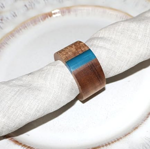 Trending Wood & Resin Napkin Ring Elegant Table Setting Accessories Wooden and Resin Napkin Ring - Product Image 1