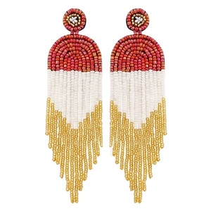 Mode Vintage Style boucles d'oreilles à la main perlé bohème boucle d'oreille gland rocaille perle boucles d'oreilles conception de broderie à la main - Product Image 5