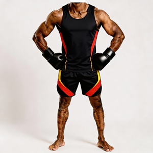 Boxing Set Polyester Training Wear With Gloves All Seasons Durable Shorts And <b>Top</b> - Product Image 1