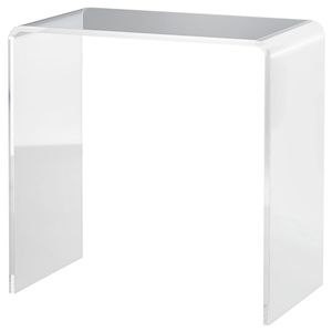 Tavolino Moderno in Acrilico Trasparente 53x30x53 cm con Bordi Arrotondati, Tavolino a Cascata per Uso Domestico con Spazio di Archiviazione da 30 cm - Product Image 1