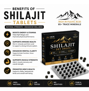 Shilajit de l'Himalaya Essentiel en Gouttes Sèches 500mg – Comprimés de Shilajit Pur avec Acide Fulvique et Oligo-éléments pour le Soutien de l'Énergie et de l'Endurance - Product Image 2