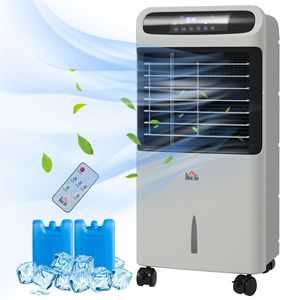 Ventilatore Evaporativo Mobile 3 in 1 a Risparmio Energetico Grigio con Telecomando, Timer e Oscillazione per Casa, Ufficio, Camera da Letto, Funzione di Raffreddamento a Ghiaccio - Product Image 1