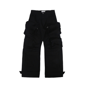 Pantalon cargo vintage délavé, style streetwear ample, pantalon cargo en coton, pantalon cargo utilitaire multi-poches en twill - Product Image 4