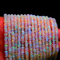 Perles Rondelles Lisses en Opale de Feu Welo d'Éthiopie de 4 mm pour la Fabrication de Bijoux, 16 Pouces de Long, Pierre Précieuse Naturelle, Poids Personnalisable